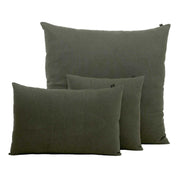 Coussin Figari Haomy en lin lavé et coton, coloris Kaki – douceur naturelle et finition sobre