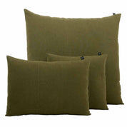 Coussin Figari Haomy en lin lavé et coton, coloris Olive – douceur naturelle et finition sobre