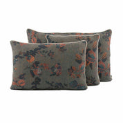 Housse de coussin Oslo Haomy en lin lavé, motif feuilles automnales, coloris Kaki – ambiance douce et chaleureuse pour l’automne