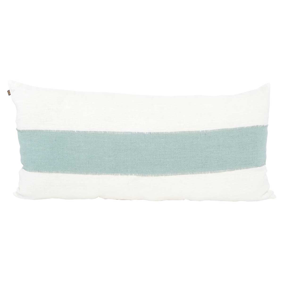 Housse de coussin Goa Haomy en lin lavé, coloris Céladon – texture douce, élégance sobre et style authentique