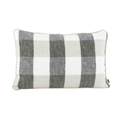 Housse de coussin Palma en lin lavé à grands carreaux 40x60 cm,  coloris Lin – collection Haomy Harmony Textile, style naturel et élégant.