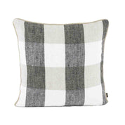 Housse de coussin Palma en lin lavé à grands carreaux 45x45 cm , coloris Lin – collection Haomy Harmony Textile, style naturel et élégant.