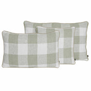 Housse de coussin Palma II Haomy en lin lavé, coloris Amande – grands carreaux sobres et texture douce