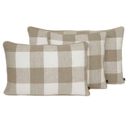 Housse de coussin Palma II Haomy en lin lavé, coloris Naturel – grands carreaux sobres et texture douce