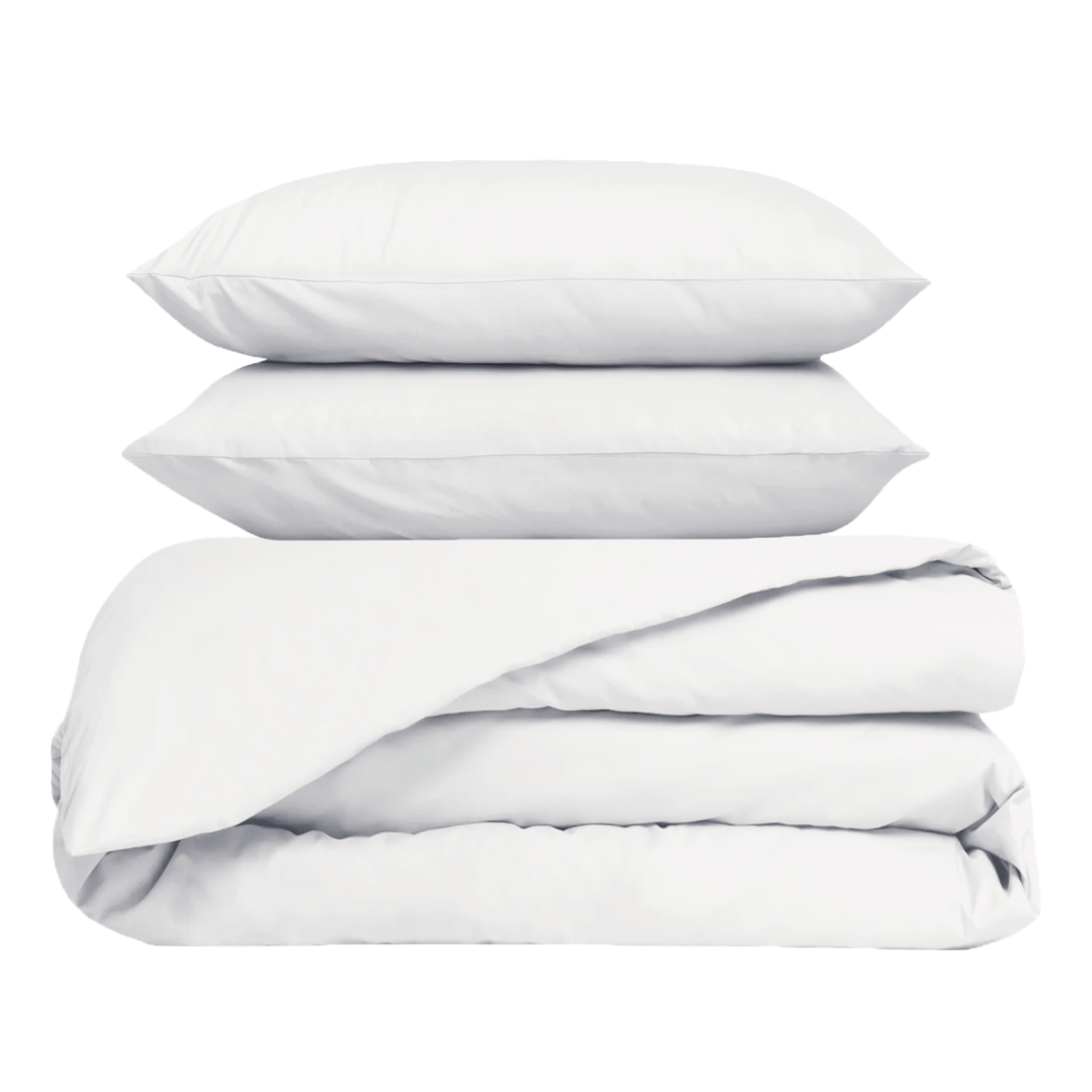 Housse de couette et taies en percale de coton lavé Venezia – coloris Blanc – Haomy Harmony Textile, finition élégante et texture douce pour une chambre chic et intemporelle.