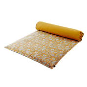 Housse d’édredon Jaipur Haomy, Harmony Textile en lin lavé imprimé, motif décoratif avec verso uni en coton, coloris Chamois