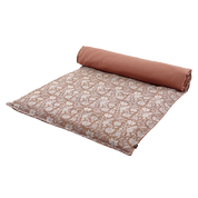 Housse d’édredon Jaipur Haomy, Harmony Textile en lin lavé imprimé, motif décoratif avec verso uni en coton, coloris Mocaccino