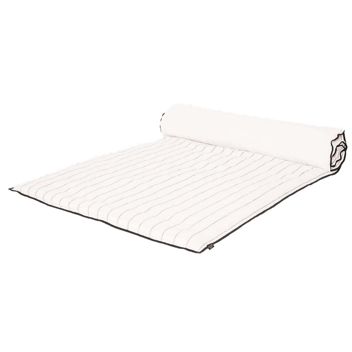 Housse d’édredon Calvi Haomy en lin et coton, coloris Blanc à fines rayures noires – style sobre et contemporain