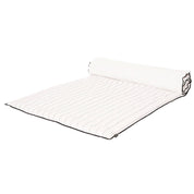 Housse d’édredon Calvi Haomy en lin et coton, coloris Blanc à fines rayures noires – style sobre et contemporain