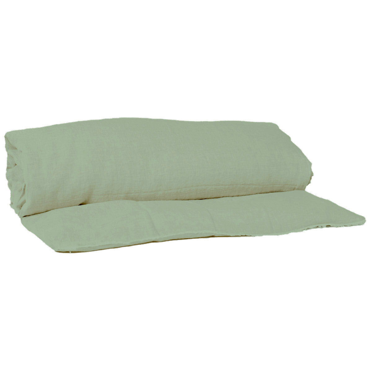 Housse d’édredon Limy Haomy en lin lavé et coton, coloris Amande – finition frangée et douceur naturelle