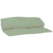 Housse d’édredon Limy Haomy en lin lavé et coton, coloris Amande – finition frangée et douceur naturelle