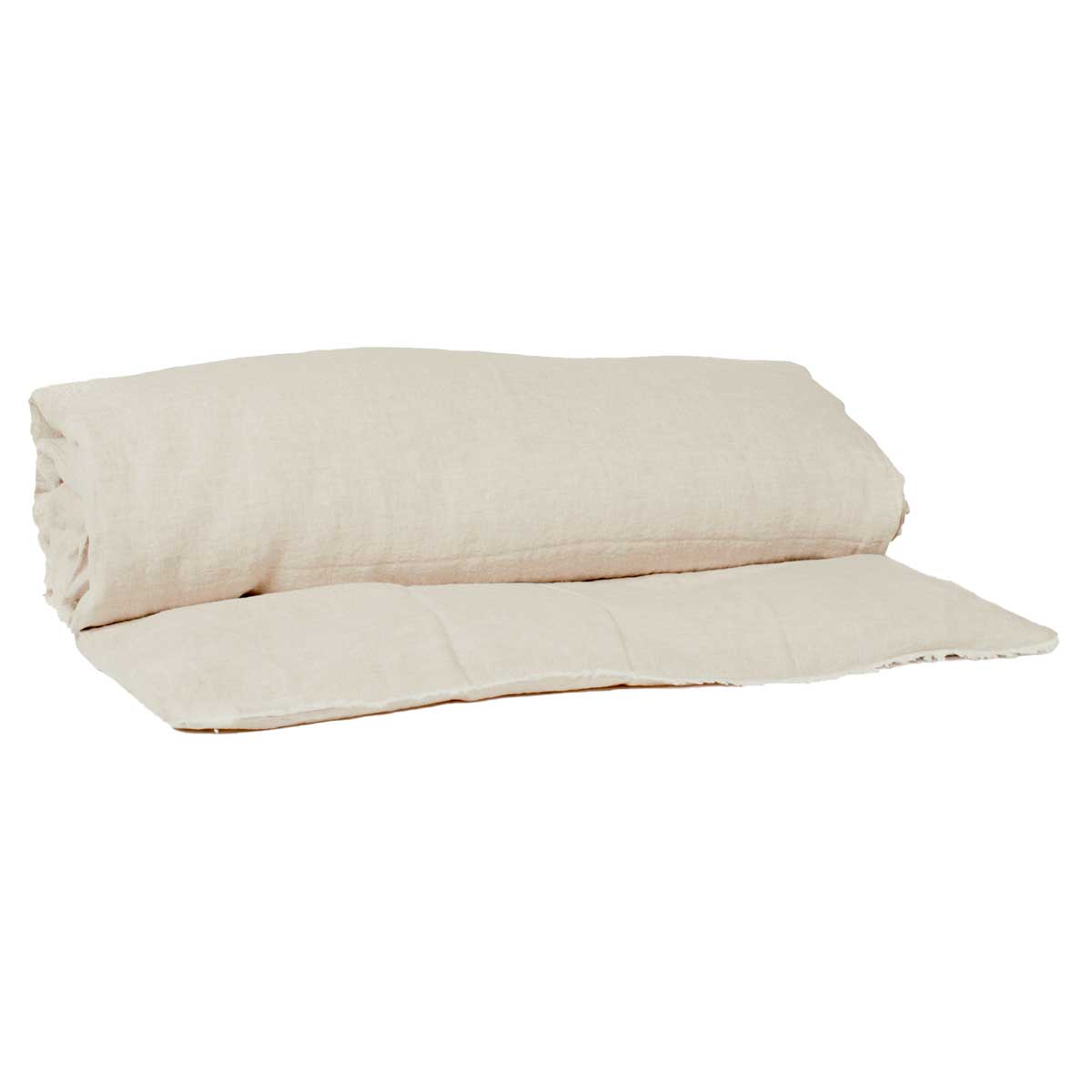 Housse d’édredon Limy Haomy en lin lavé et coton, coloris Naturel – finition frangée et douceur naturelle