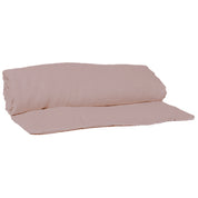 Housse d’édredon Limy Haomy en lin lavé et coton, coloris Pétale– finition frangée et douceur naturelle