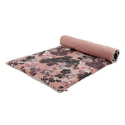 Housse d’édredon Sienne Haomy en lin lavé, motif fleuri et finitions cordelette, 85x200 cm, coloris Mocaccino – douceur et élégance pour la chambre