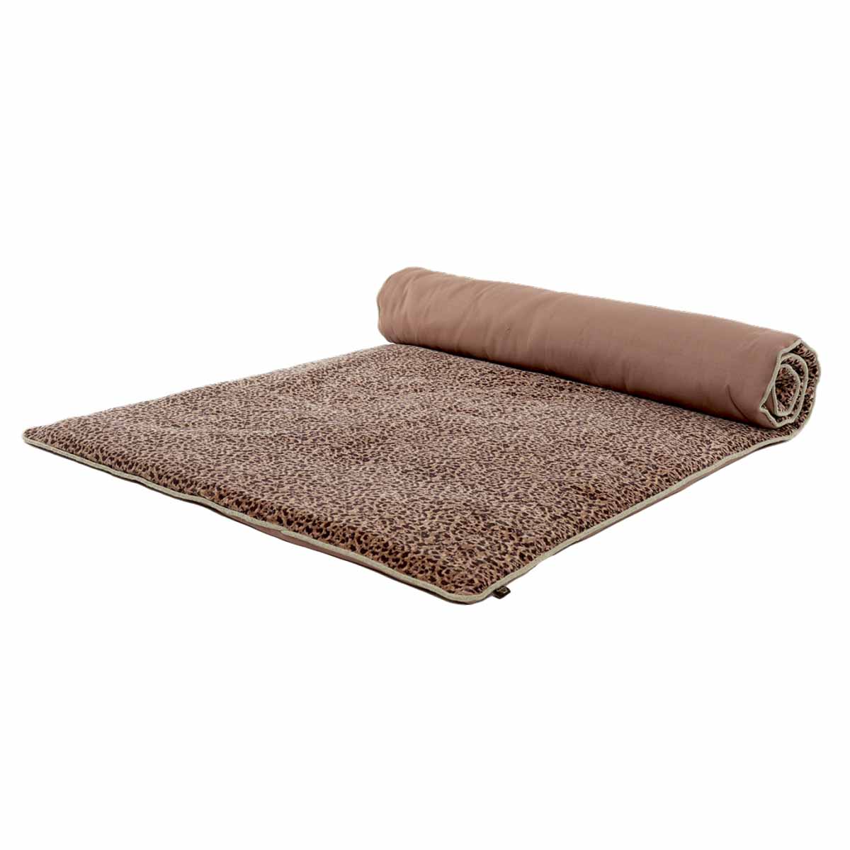 Housse d’édredon en velours Gairo motif léopard couleur Mocaccino – collection Haomy Harmony Textile, pour une décoration élégante et chaleureuse.