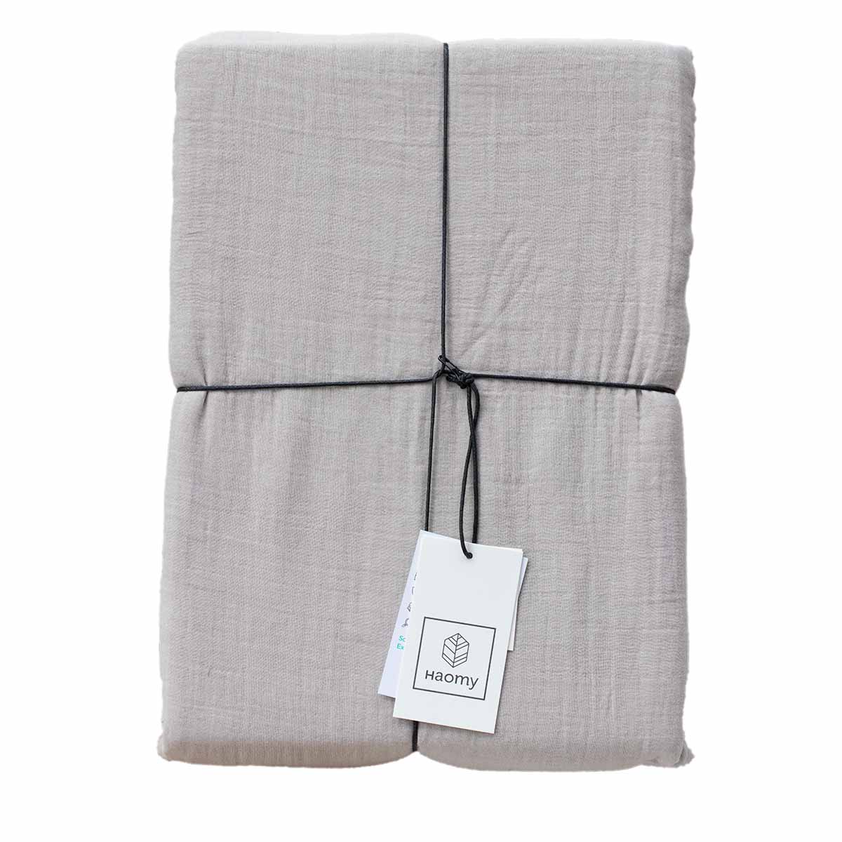 Drap housse en gaze de coton Dili 180x200 cm Harmony Haomy - Home Beddings  and Curtains