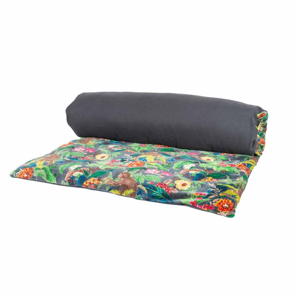 edredon-bout de lit en velours monkey 85x200 cm granit-harmony haomy