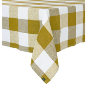 Nappe Palma Haomy 100 % lin lavé à grands carreaux, coloris Citrus – tombé fluide et élégance intemporelle