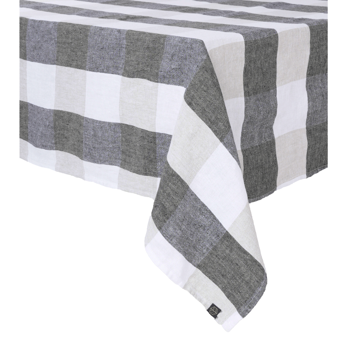 Nappe Palma Haomy 100 % lin lavé à grands carreaux, coloris Lin – tombé fluide et élégance intemporelle