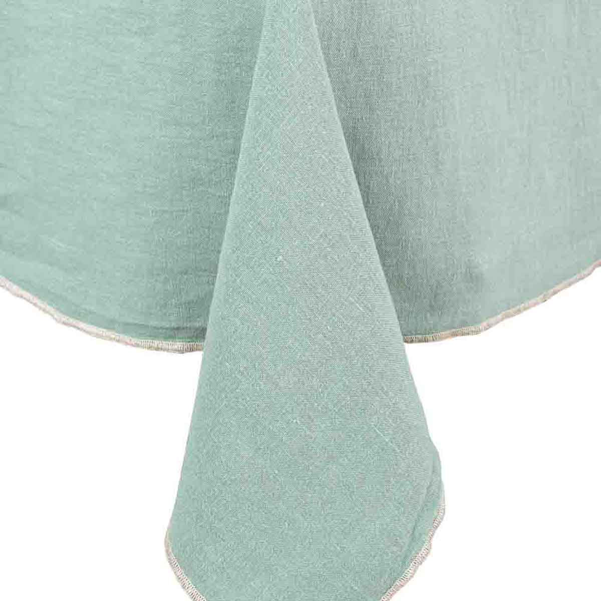 Nappe Venise Haomy en 100 % lin lavé, coloris Celadon – élégance intemporelle et finitions soignées