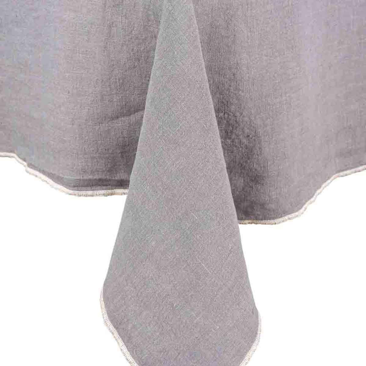 Nappe Venise Haomy en 100 % lin lavé, coloris Granit – élégance intemporelle et finitions soignées