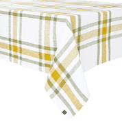 Nappe Capri Haomy en lin lavé, coloris Citrus – motif à carreaux élégant et naturel