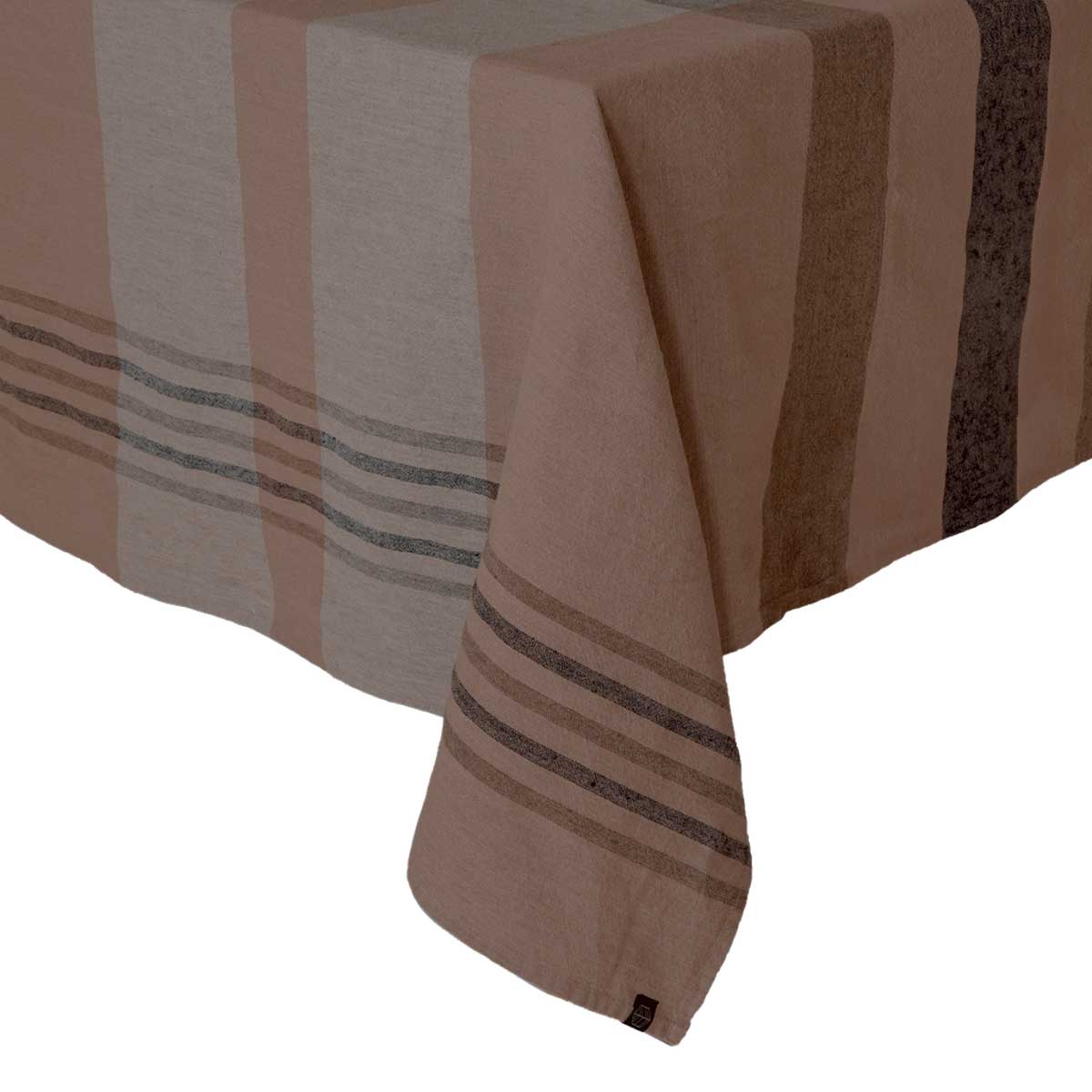 Nappe Aalborg Haomy en lin lavé et coton, motif à carreaux coloris Cimarron – élégante et naturelle, entretien facile