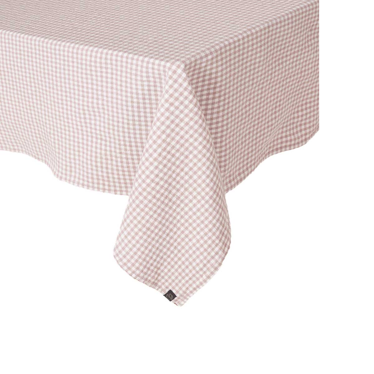 Nappe Piana II Haomy en lin lavé et coton, motif vichy petale – élégante et facile d’entretien