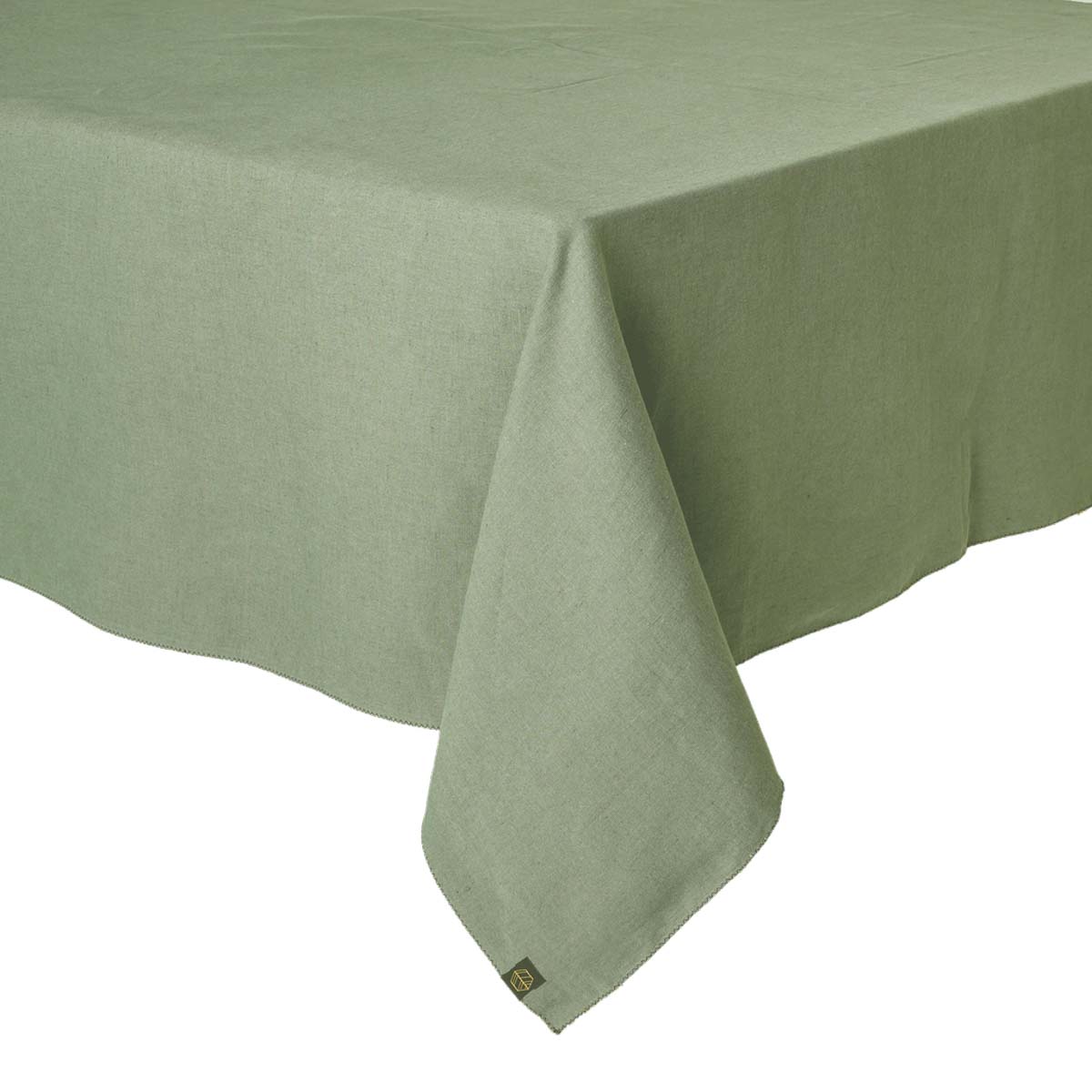 Nappe Zilia Haomy en lin lavé et coton, coloris Amande – élégante, douce et raffinée