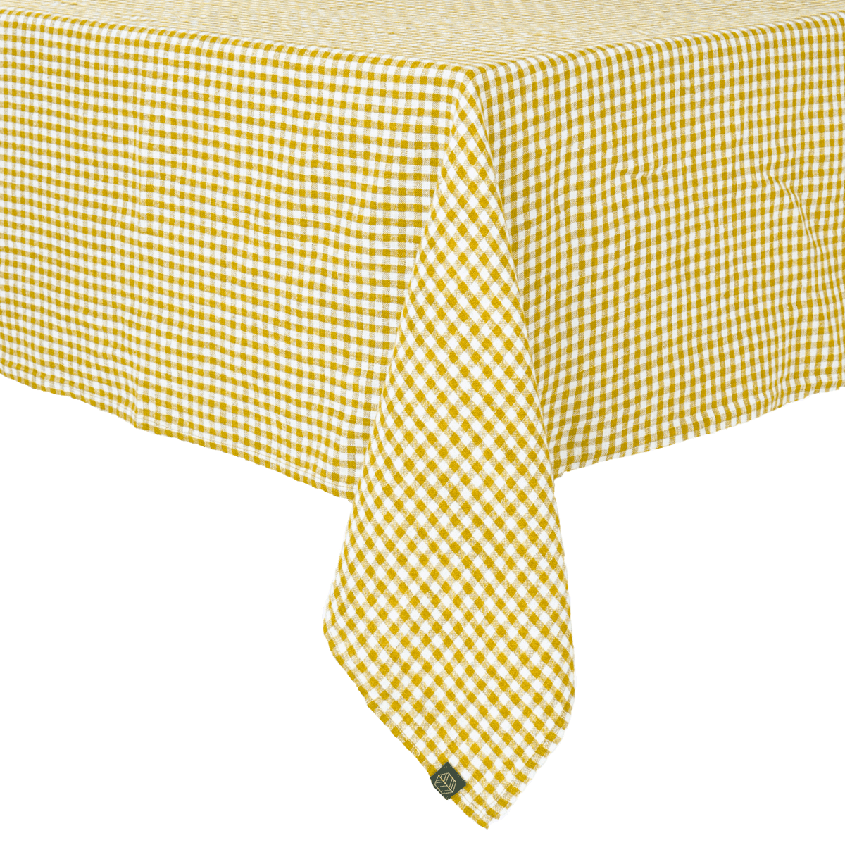 Nappe Piana Haomy en lin lavé à carreaux vichy, coloris Citrus – élégante et naturelle