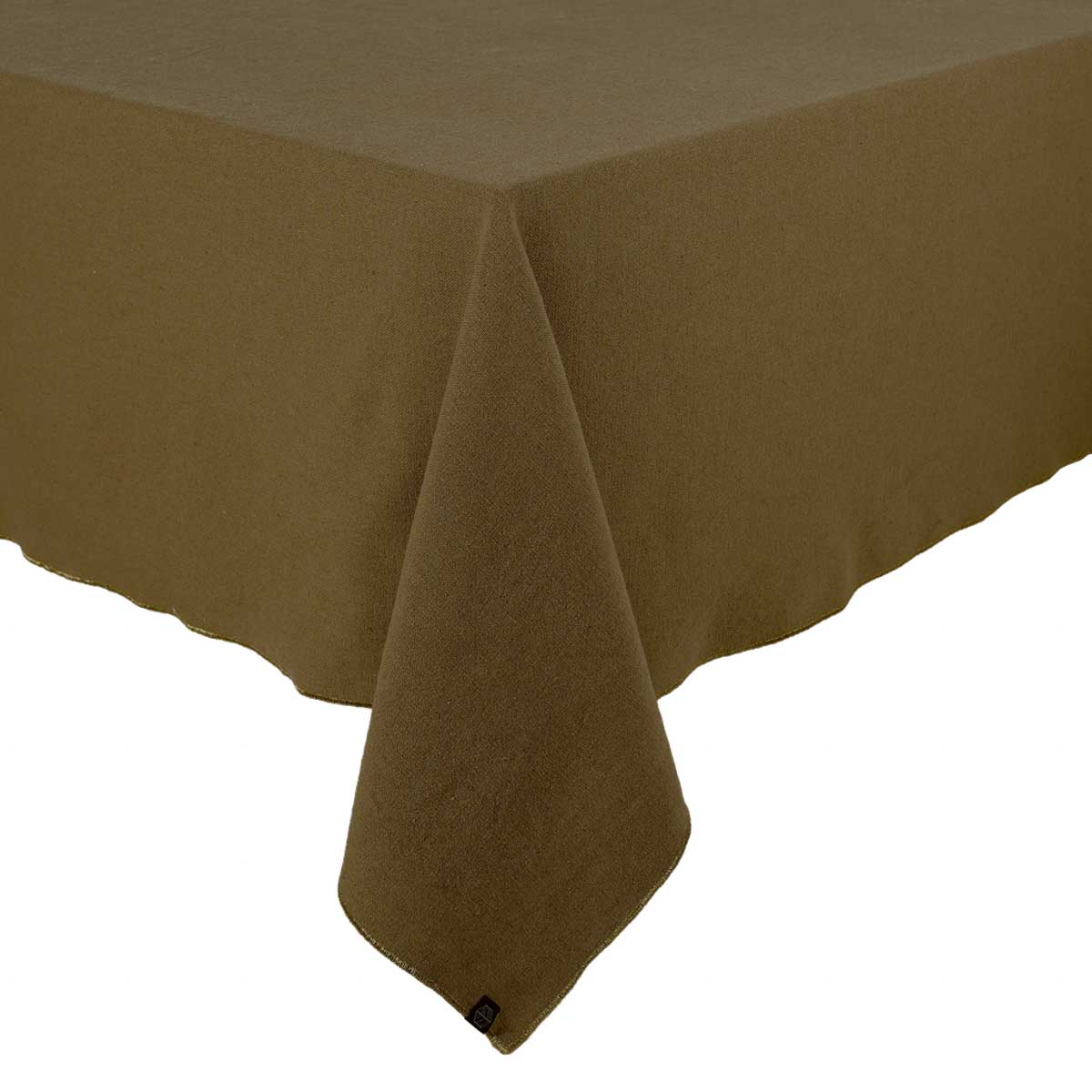 Nappe Verone Haomy en lin et coton, coloris Gold, finition liseré doré – élégante et raffinée