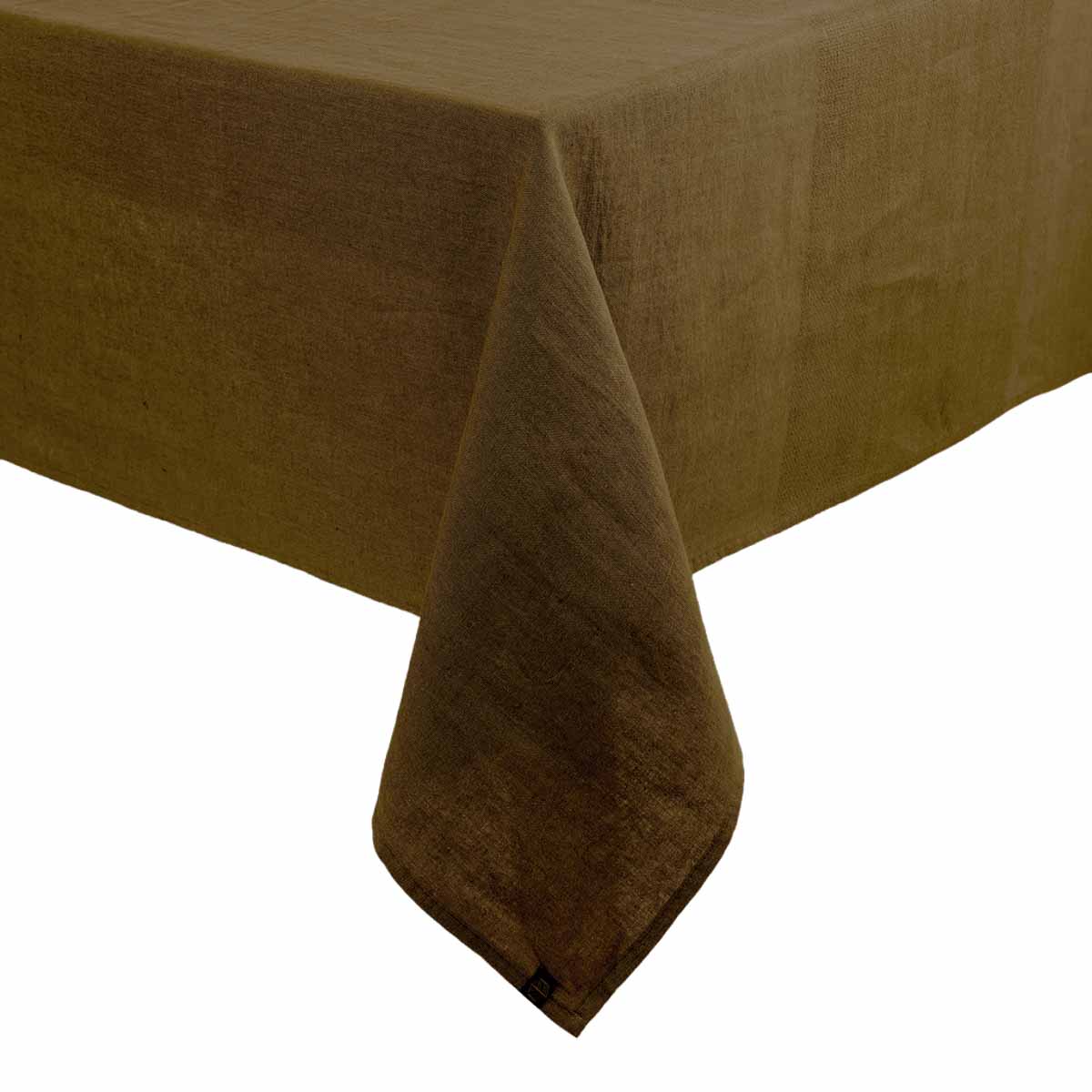 Nappe Pise Haomy en lin lavé avec liseré nid d’abeille, coloris Gold – élégante et naturelle