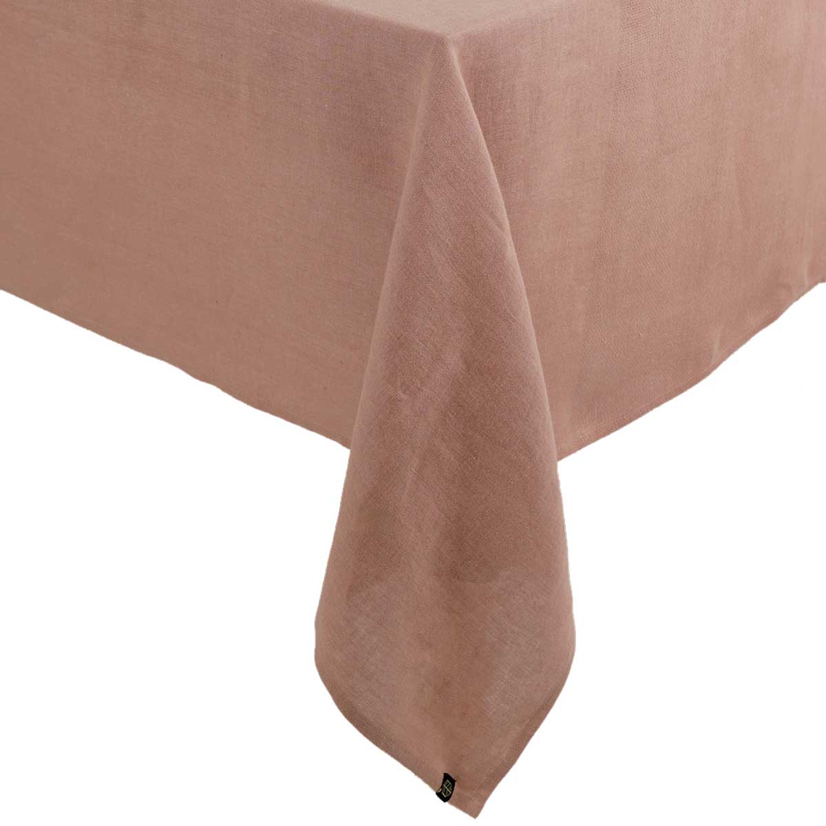 Nappe Pise Haomy en lin lavé avec liseré nid d’abeille, coloris Mocaccino – élégante et naturelle