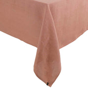 Nappe Pise Haomy en lin lavé avec liseré nid d’abeille, coloris Mocaccino – élégante et naturelle