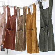 Osani Haomy Japanese apron in washed linen & cotton - 15 elegant colors