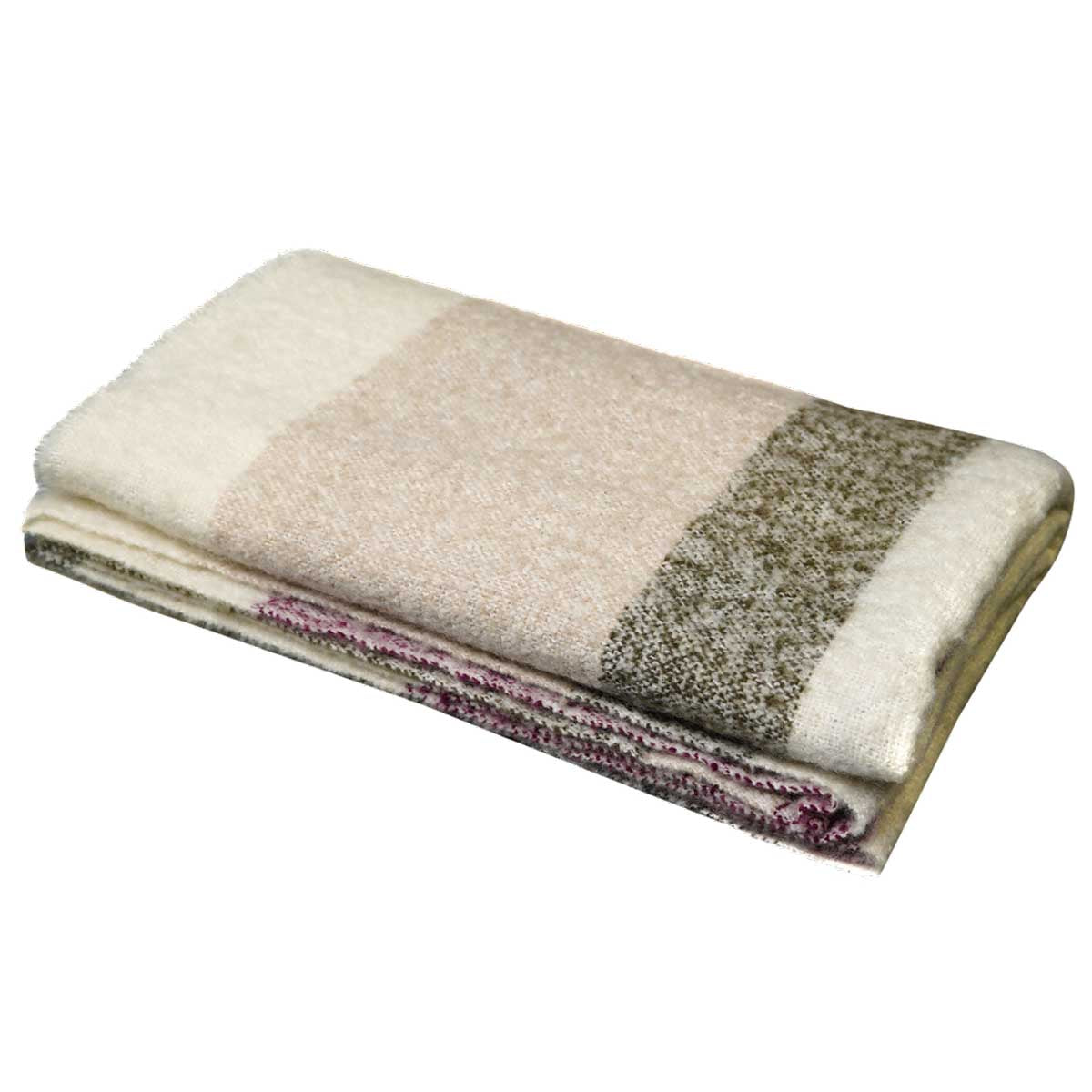 Plaid Calypso en laine – coloris framboise – Haomy Harmony Textile, texture douce, tombé élégant et style naturel pour un intérieur cocooning chic.