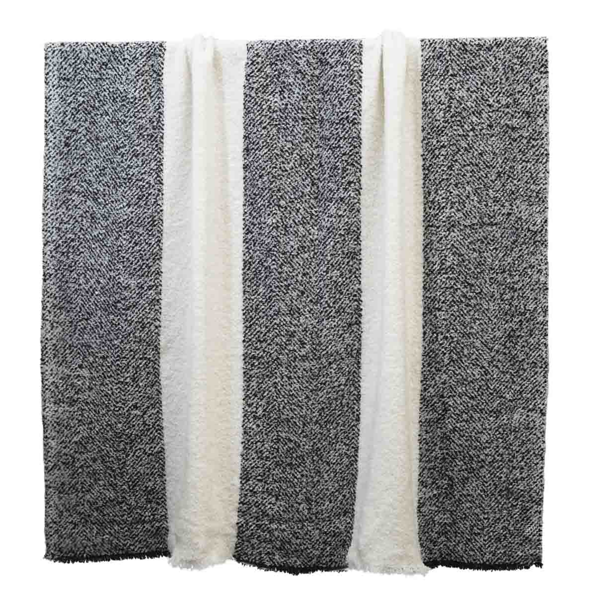 Plaid Megève Haomy en laine douce et chaude, coloris Noir – chaleur, confort et élégance naturelle pour un intérieur cosy