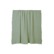 Plaid Vanly en coton lavé à franges Haomy  - Harmony textile, 130×180 cm – Coloris Amande