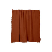 Plaid Vanly en coton lavé à franges Haomy  - Harmony textile, 130×180 cm – Coloris Brick