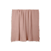 Plaid Vanly en coton lavé à franges Haomy  - Harmony textile, 130×180 cm – Coloris Cimarron