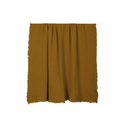 Plaid Vanly en coton lavé à franges Haomy  - Harmony textile, 130×180 cm – Coloris Gold