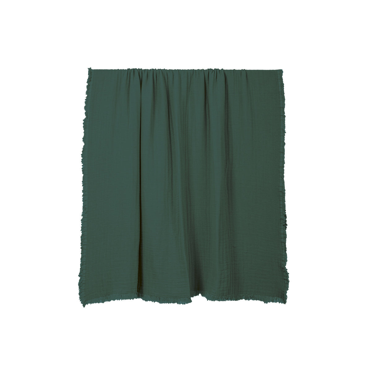 Plaid Vanly en coton lavé à franges Haomy  - Harmony textile, 130×180 cm – Coloris Pigeon