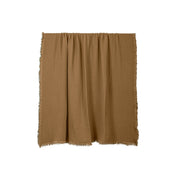 Plaid Vanly en coton lavé à franges Haomy  - Harmony textile, 130×180 cm – Coloris Tabac