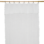 Rideau Bergame en voile de lin 100 % Blanc, texture légère et tombé fluide, accroche par pinces