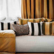 Rio Haomy cushion - velvet striped cover - 4 two-tone shades