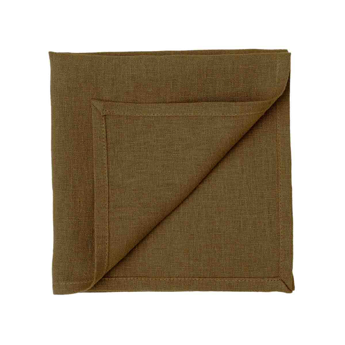 Serviette de table Pise Haomy en lin lavé, coloris Gold – élégante et naturelle