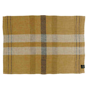 Serviette / set de table Aalborg Haomy en lin et coton, motif à carreaux coloris Gold – élégance naturelle et finitions soignées