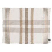 Serviette / set de table Aalborg Haomy en lin et coton, motif à carreaux coloris Tabac – élégance naturelle et finitions soignées