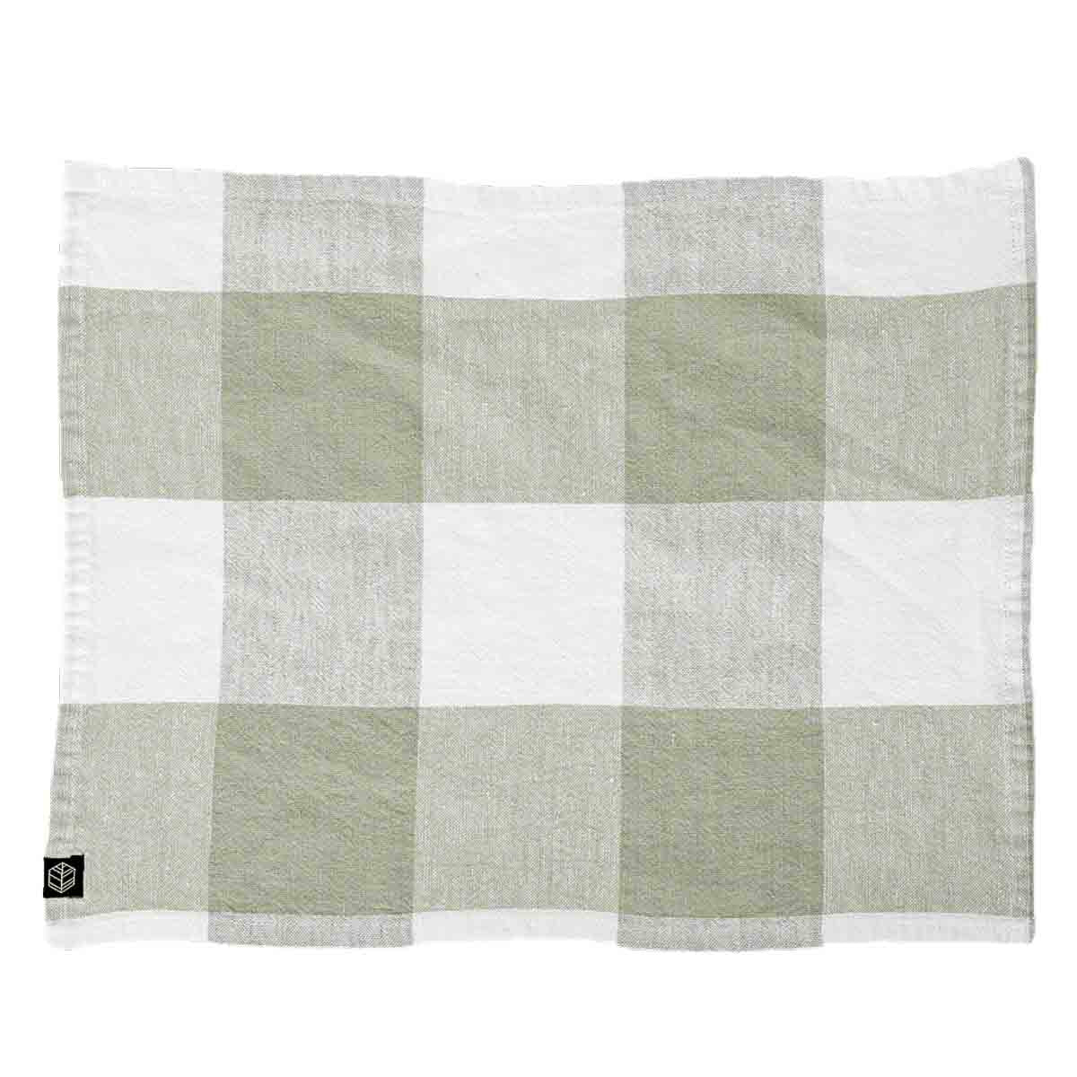 Serviette / set de table Palma Haomy en lin lavé et coton, coloris Amande – douce, élégante et facile d’entretien