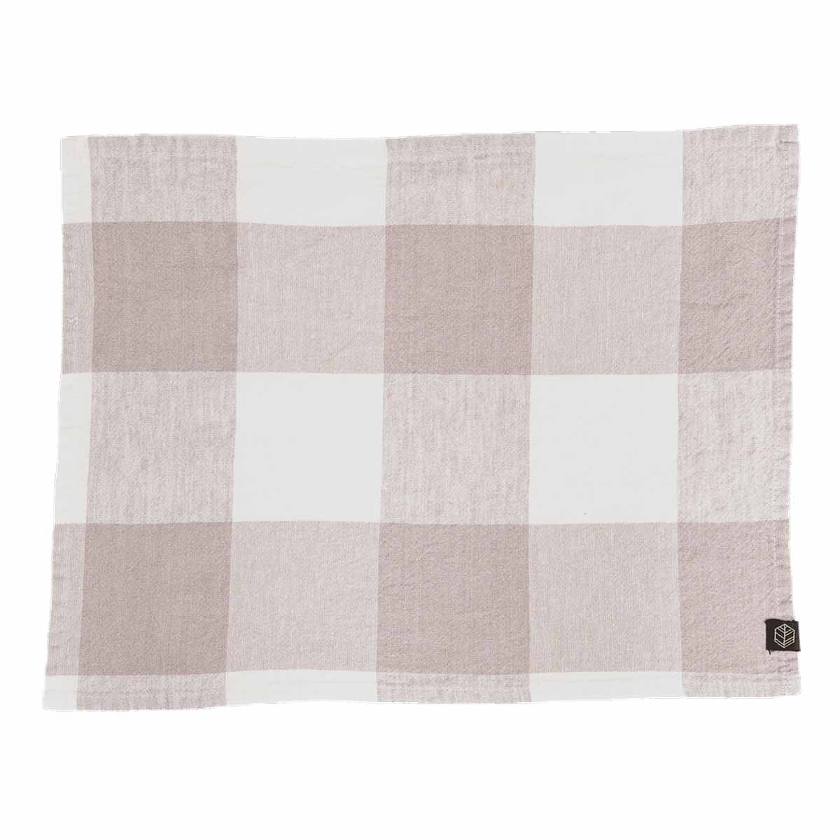 Serviette / set de table Palma Haomy en lin lavé et coton, coloris Pétale – douce, élégante et facile d’entretien
